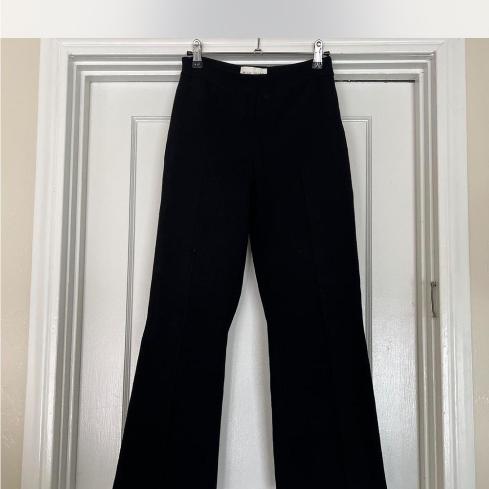 High Sport Kick Cropped Stretch Cotton Flare Pants
